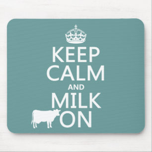 Alfombrilla De Ratón Guarde la calma y ordeñe en (las vacas) (en todos