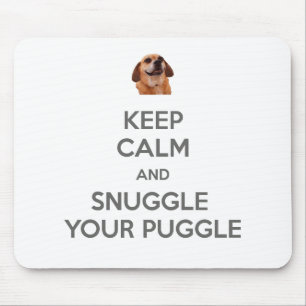 Alfombrilla De Ratón Guarde la calma y Snuggle su Puggle MOUSEPAD