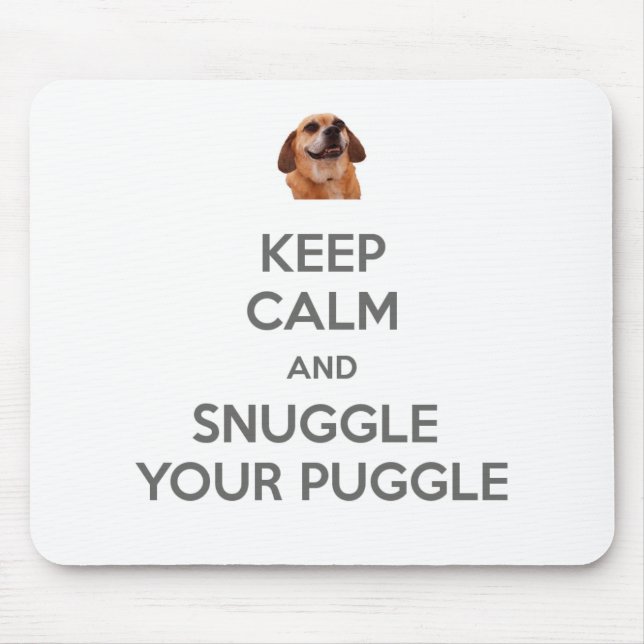 Alfombrilla De Ratón Guarde la calma y Snuggle su Puggle MOUSEPAD (Frente)