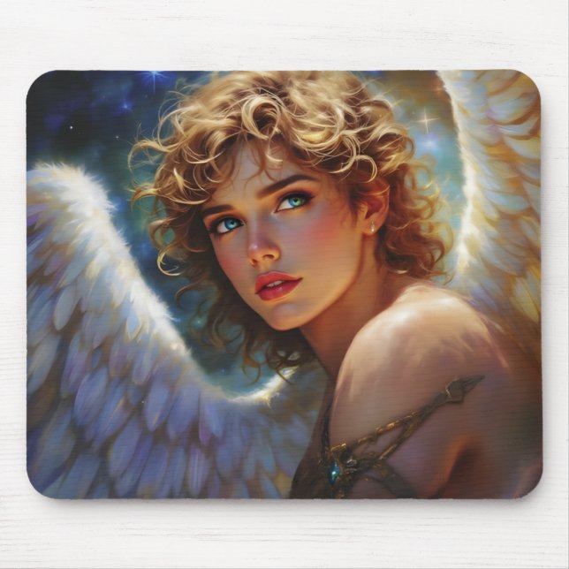Alfombrilla De Ratón Guardián Celestial - Ángel de las estrellas (Frente)
