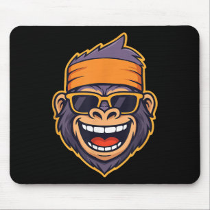 Alfombrilla De Ratón Guay Ape Gorilla Head Funky Monkey Retro Bandana C