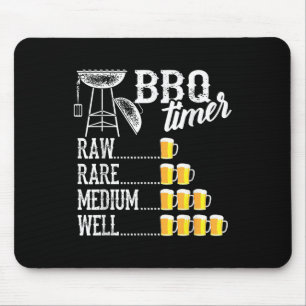 Alfombrilla De Ratón Guay Bbq Timer Raw Rare Medio Bien Funny Beer
