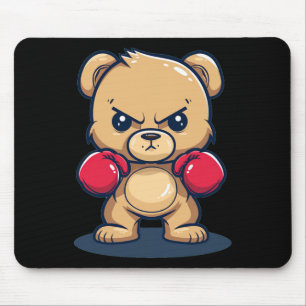 Alfombrilla De Ratón Guay Bear Con Este Vestuario De Guantes De Boxeo