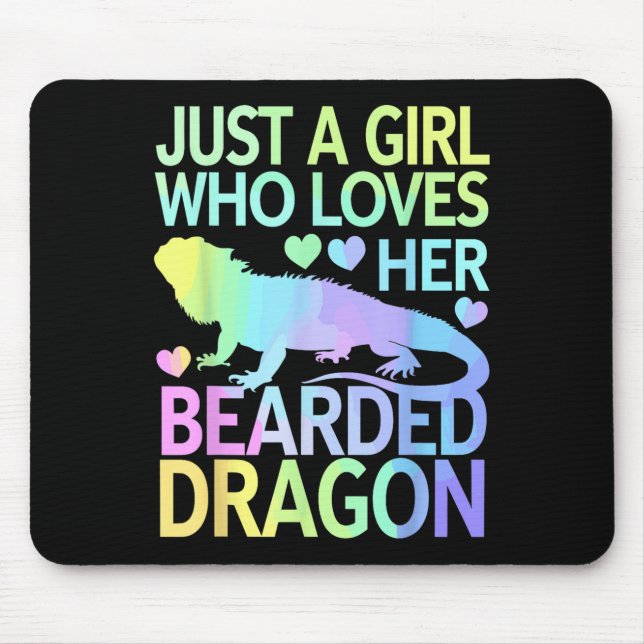 Alfombrilla De Ratón Guay Bearded Dragon Art Para Mujeres Chicas Bearde (Frente)