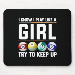 Alfombrilla De Ratón Guay Billiards Art For Women Chica Pool Player 8 B