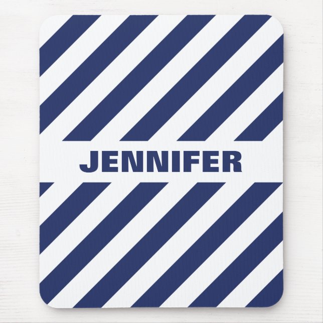 Alfombrilla De Ratón Guay De Banda Blanca Y Azul (Frente)