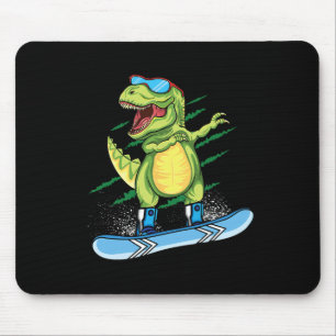 Alfombrilla De Ratón Guay Dinosaur Snowboarding Skibing T Rex Sn