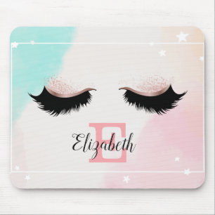 Alfombrilla De Ratón Guay Faux Lashes, monograma personalizado