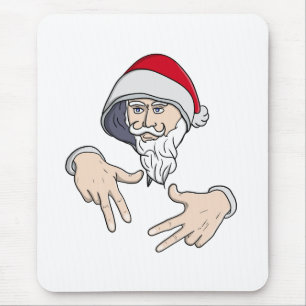 Alfombrilla De Ratón Guay Gangsta Hip Hop Hand Rap Santa Claus