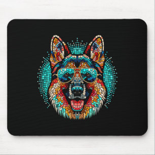Alfombrilla De Ratón Guay German Shepherd Dog Mosaic Art Style Christma