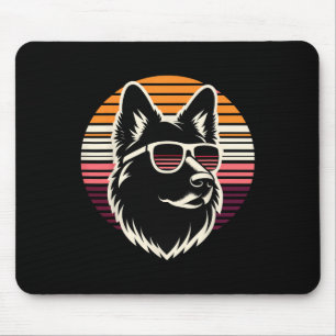 Alfombrilla De Ratón Guay German Shepherd Dog Retro Sunset Art Style Ch