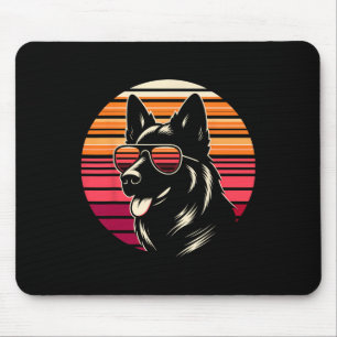 Alfombrilla De Ratón Guay German Shepherd Dog Retro Sunset Art Style Ch