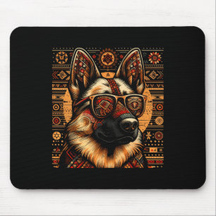 Alfombrilla De Ratón Guay German Shepherd Ethnic Art Style Christma