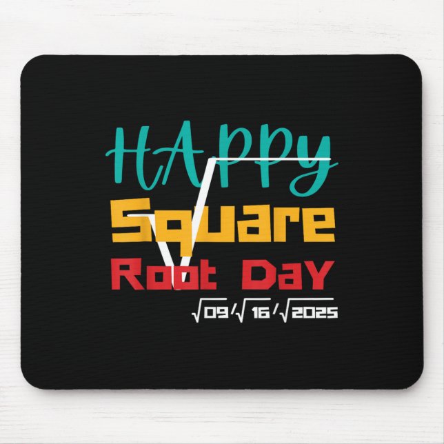 Alfombrilla De Ratón Guay Retro Happy Square Root Day Chiste (Frente)