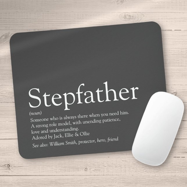 Alfombrilla De Ratón Guay Stepfather, Stepdad Definition Fun Gray (Cool Stepfather, Stepdad Definition Fun Gray Mouse Pad)