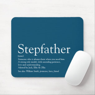 Alfombrilla De Ratón Guay Stepfather Stepdad Definition Fun Modern Blue