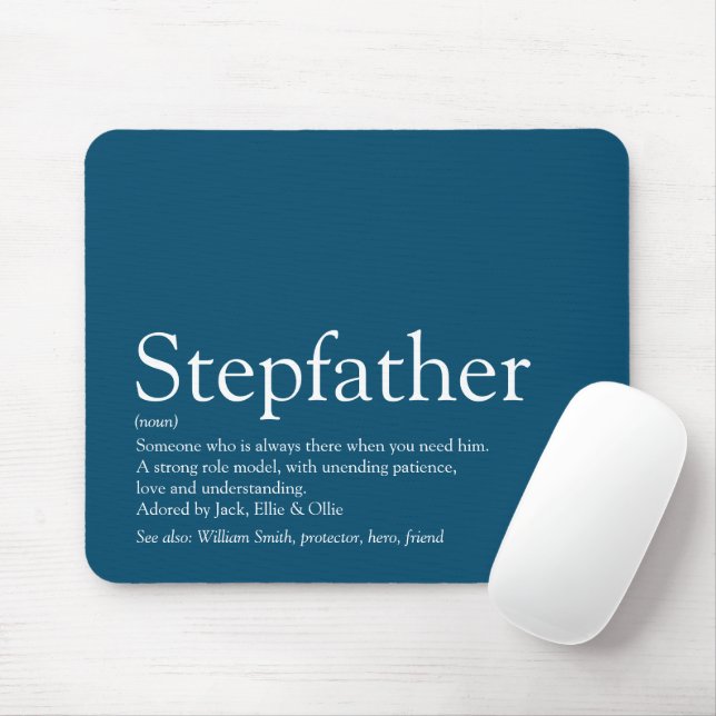 Alfombrilla De Ratón Guay Stepfather Stepdad Definition Fun Modern Blue (Con ratón)