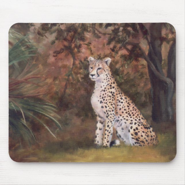 Alfombrilla De Ratón Guepardo que sienta Mousepad orgulloso (Frente)