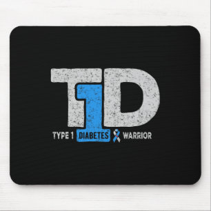 Alfombrilla De Ratón Guerrero de la diabetes tipo 1 T1d Rib Diabético C