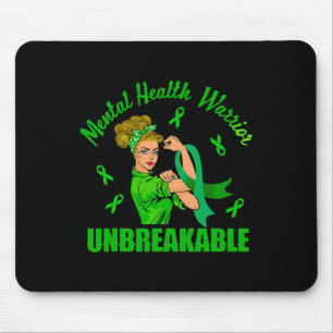 Alfombrilla De Ratón Guerrero de la salud mental: conciencia inquebrant