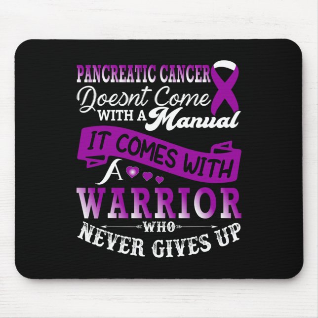 Alfombrilla De Ratón Guerrero de prevención de cáncer de páncreas apoya (Frente)