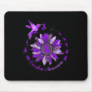 Alfombrilla De Ratón Guerrero de sobredosis de Hummingbird Purple Ribbo