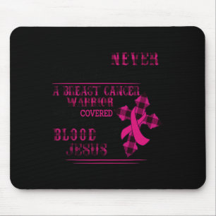 Alfombrilla De Ratón Guerrero Del Cáncer De Mama Cubierto Por La Sangre
