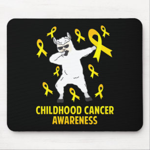 Alfombrilla De Ratón Guerrero del cáncer infantil "Cute Llama Dabbing"