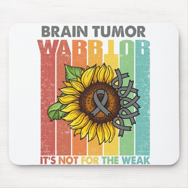 Alfombrilla De Ratón Guerrero del tumor cerebral no es para débiles (Frente)