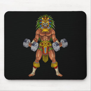 Alfombrilla De Ratón Guerrero Jaguar Azteca Gimnasio de Culturismo Halt