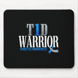 Alfombrilla De Ratón Guerrero T1D Sensibilización sobre la diabetes tip