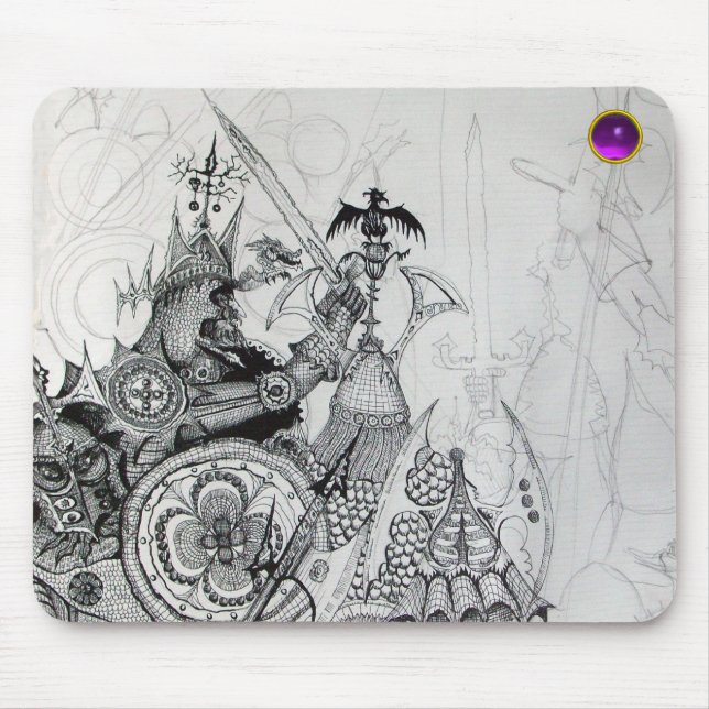 Alfombrilla De Ratón GUERREROS GÓTICOS, caballeros bárbaros, fantasía (Frente)