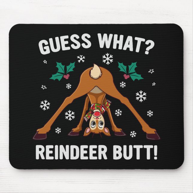 Alfombrilla De Ratón Guess What Reindeer Butt Christmas Joke (Frente)