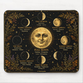 Alfombrilla De Ratón Guía de lanzamiento de hechizos de fase lunar 