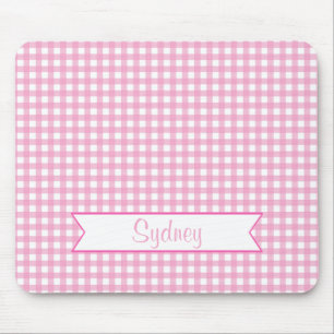 Alfombrilla De Ratón Guinga rosada y blanca con nombre de encargo