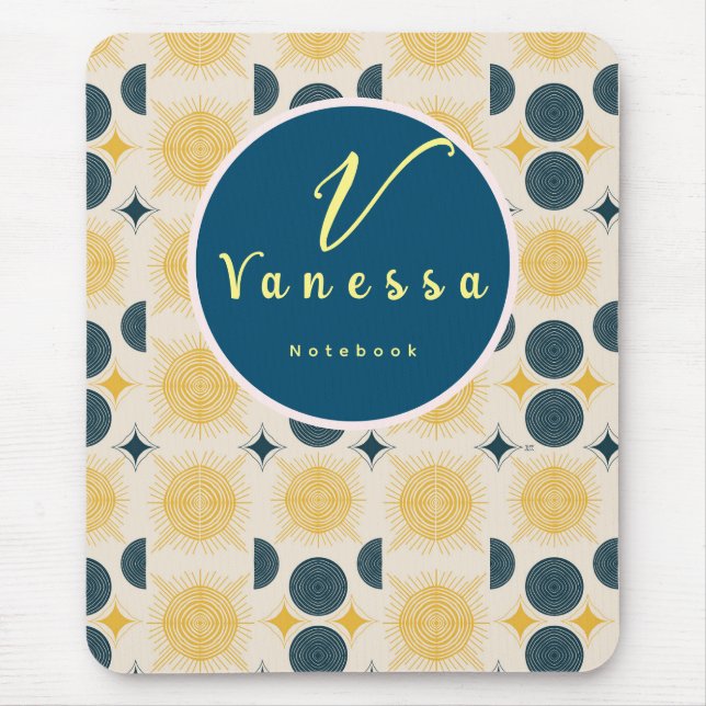 Alfombrilla De Ratón Guión de luna de sol celestial Boho (Frente)