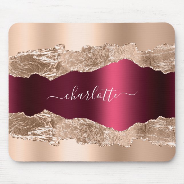 Alfombrilla De Ratón Guión del nombre del mármol de la aglomeración bur (Frente)