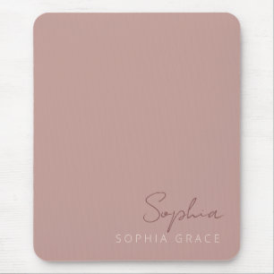 Alfombrilla De Ratón Guion manuscrito personalizado moderno Rosa polvor