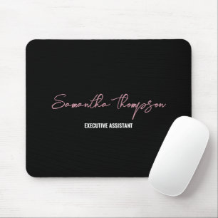 Alfombrilla De Ratón Guión Minimalista rosado de Moda moderna negro