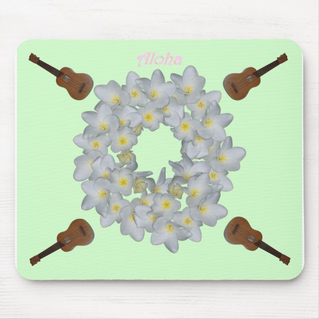 Alfombrilla De Ratón Guirnalda del Plumeria de la hawaiana (Frente)