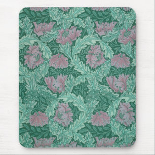 Alfombrilla De Ratón Guirnalda verde y roja (por William Morris)