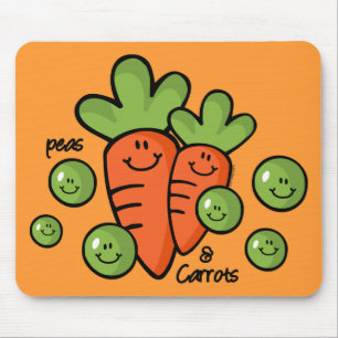 Alfombrilla De Ratón Guisantes y zanahorias