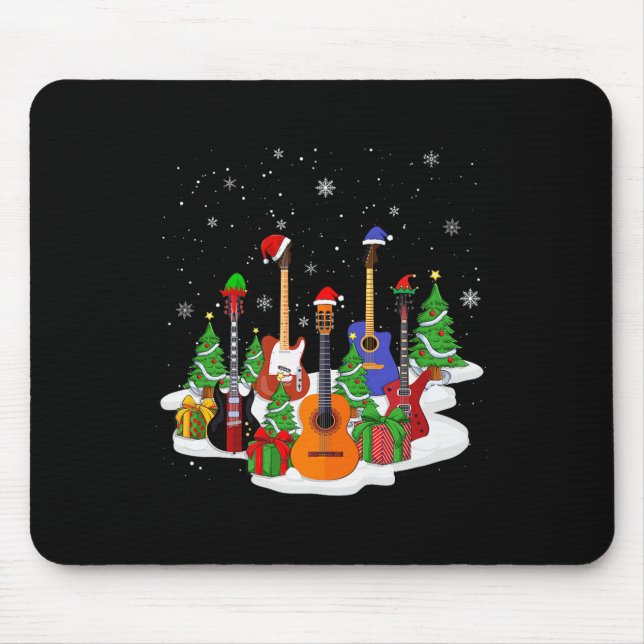 Alfombrilla De Ratón Guitar Christmas Decor Musical Guitar Lovers Guita (Frente)