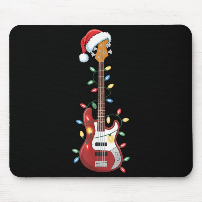 Alfombrilla De Ratón Guitar Santa Hat Navidades enciende B Player Guita (Frente)