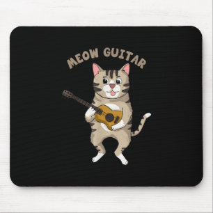 Alfombrilla De Ratón Guitarista Meow Guitar Cute Gato Jugando Navidad D