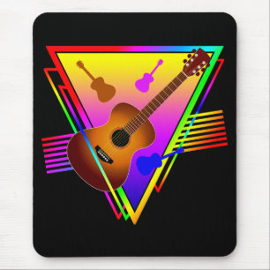 Alfombrilla De Ratón Guitarra Colorida Retro