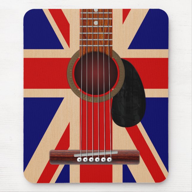 Alfombrilla De Ratón Guitarra de Union Jack (Frente)