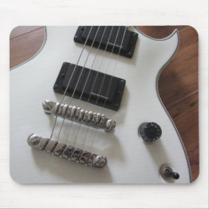Alfombrilla De Ratón Guitarra Eléctrica - Blanca