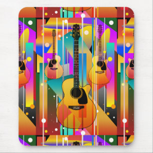 Alfombrilla De Ratón Guitarra Geométrica Moderna Contemporánea