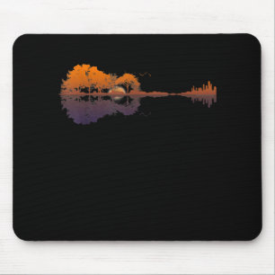 Alfombrilla De Ratón Guitarra Lake Shadow Love Guitar Gift Music Avers